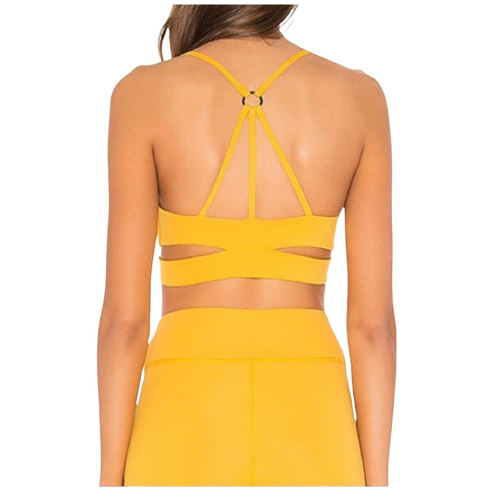 Lovewave Marigold Yellow Luka Activewear Set Strappy Sports Bra and Leggings NEW - Picture 3 of 8